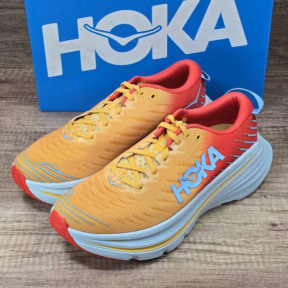 Hoka One One Bondi X Men\'s Size 9.5D Fiesta Amber Yellow Running Shoes NEW W BOX main image 9